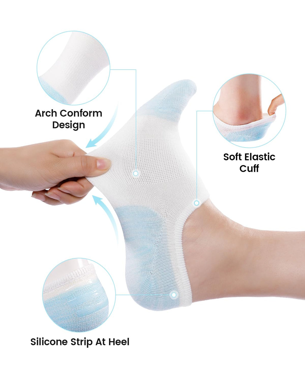 IDEGG No Show Socks Women & Men Low Cut Ankle Short Athletic Running Casual Invisible Liner Socks