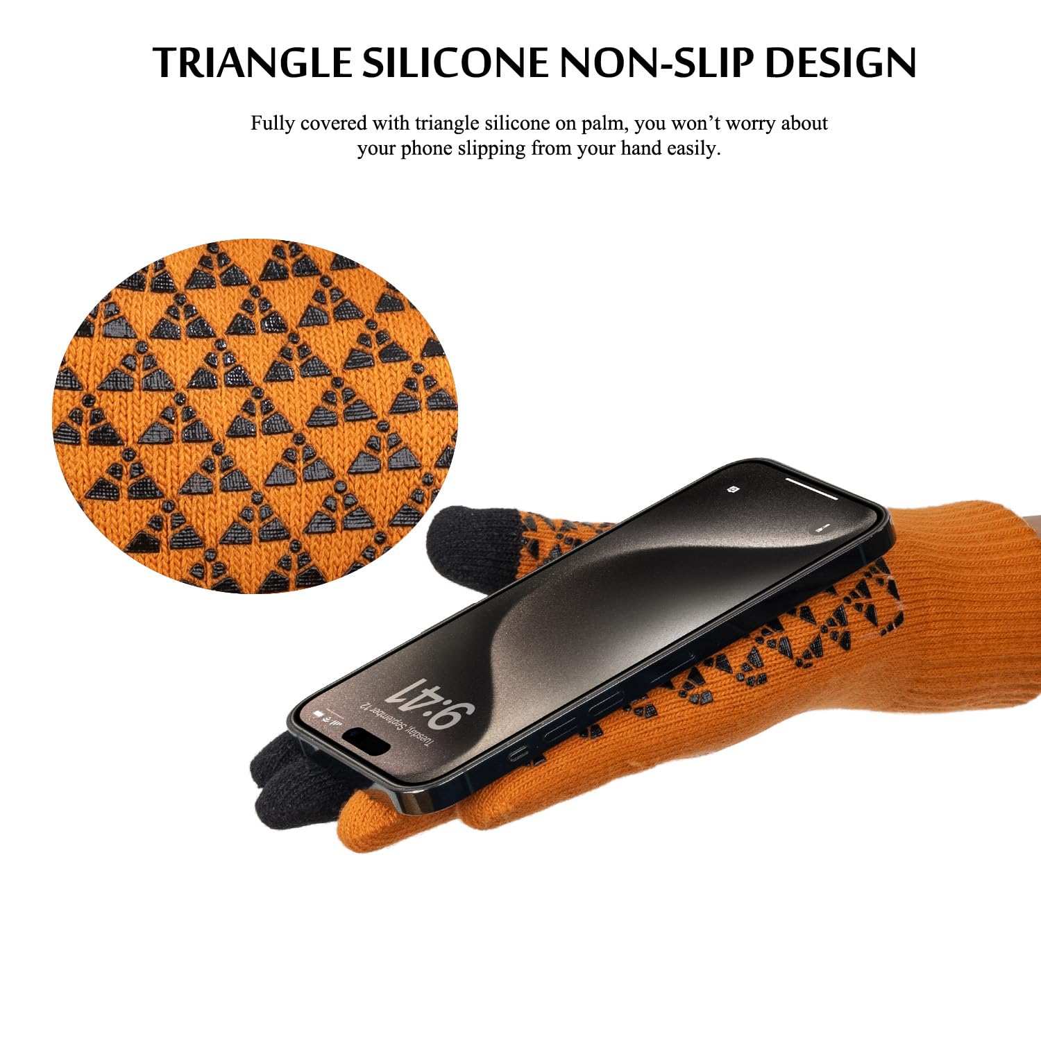 TRENDOUX Winter Gloves for Men Women - Upgraded Touch Screen Cold Weather Thermal Warm Knit Glove for Running Driving Hiking