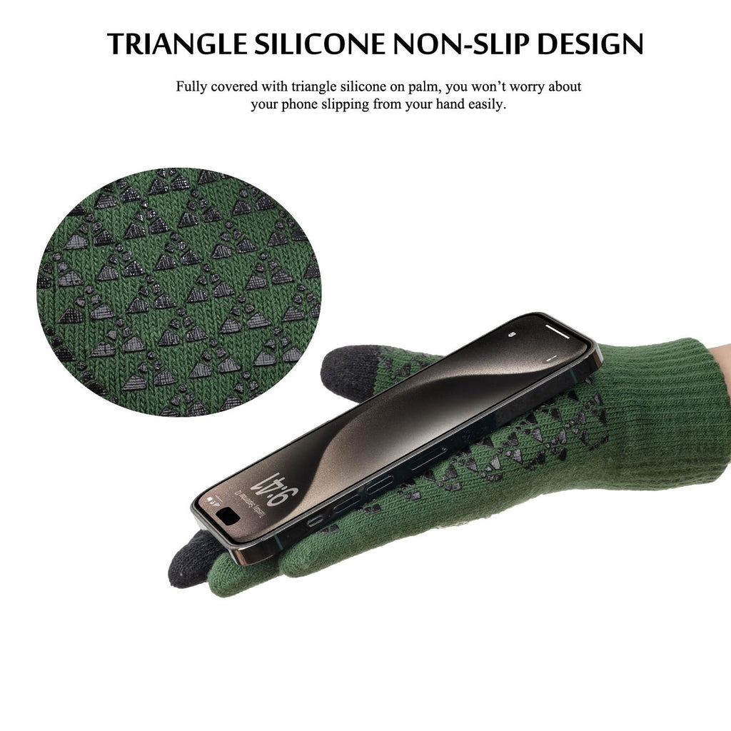 TRENDOUX Winter Gloves for Men Women - Upgraded Touch Screen Cold Weather Thermal Warm Knit Glove for Running Driving Hiking