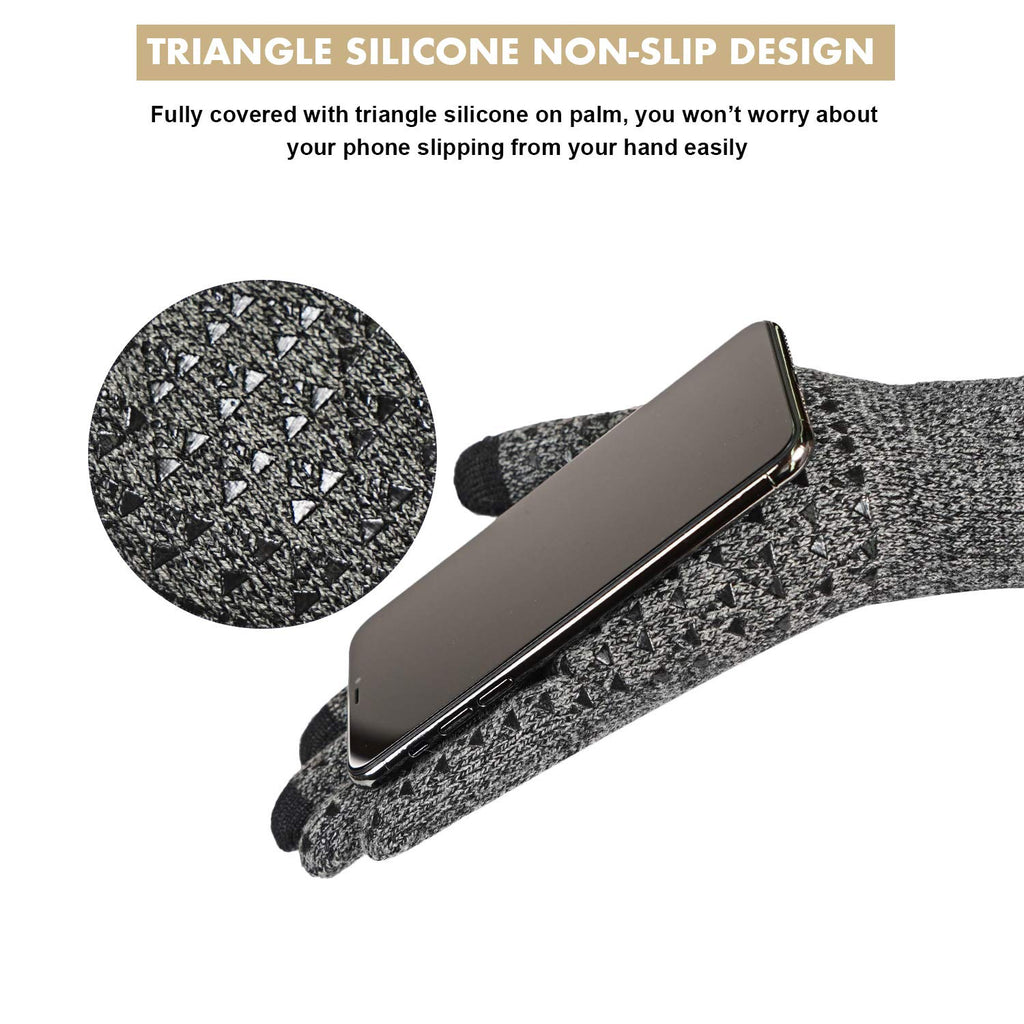 TRENDOUX Winter Gloves for Men Women - Upgraded Touch Screen Cold Weather Thermal Warm Knit Glove for Running Driving Hiking