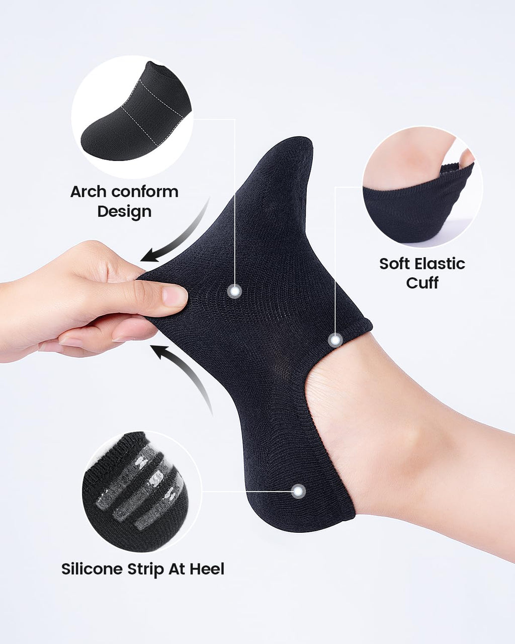 IDEGG No Show Socks Women & Men Low Cut Ankle Short Athletic Running Casual Invisible Liner Socks