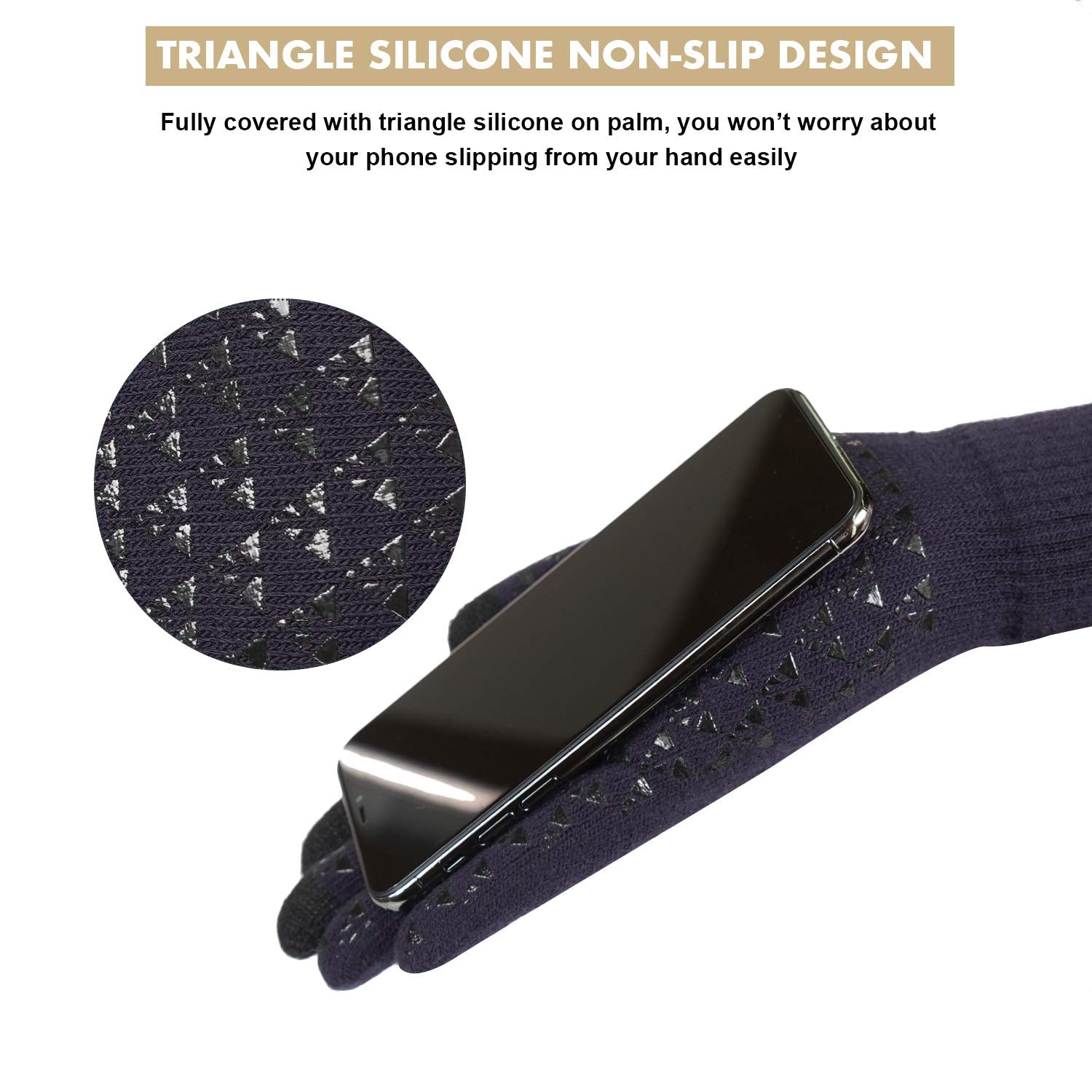 TRENDOUX Winter Gloves for Men Women - Upgraded Touch Screen Cold Weather Thermal Warm Knit Glove for Running Driving Hiking