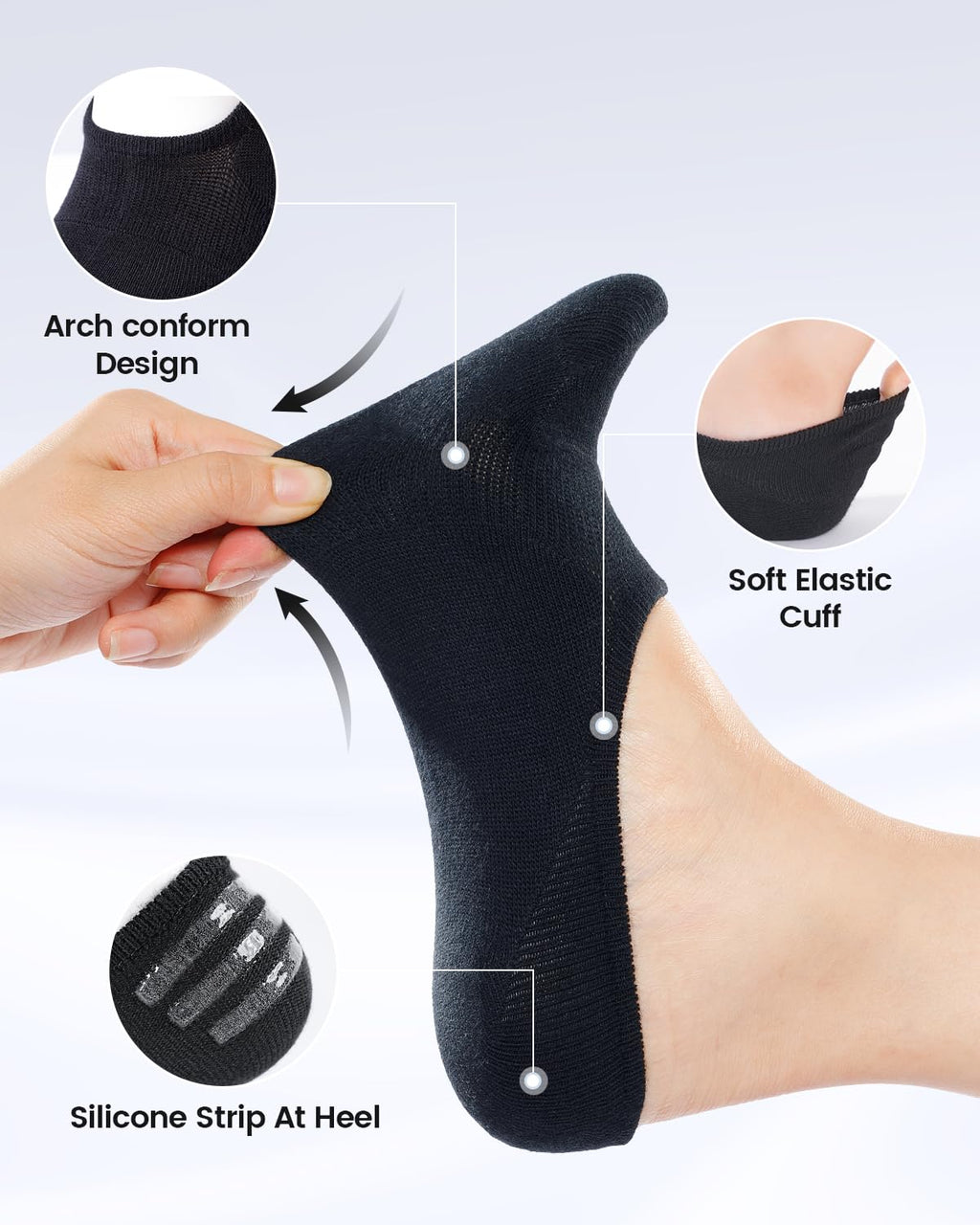 IDEGG No Show Socks Women & Men Low Cut Ankle Short Athletic Running Casual Invisible Liner Socks