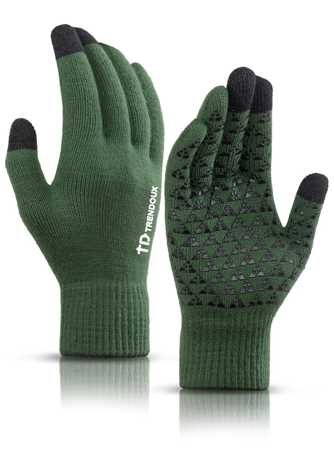 TRENDOUX Winter Gloves for Men Women - Upgraded Touch Screen Cold Weather Thermal Warm Knit Glove for Running Driving Hiking
