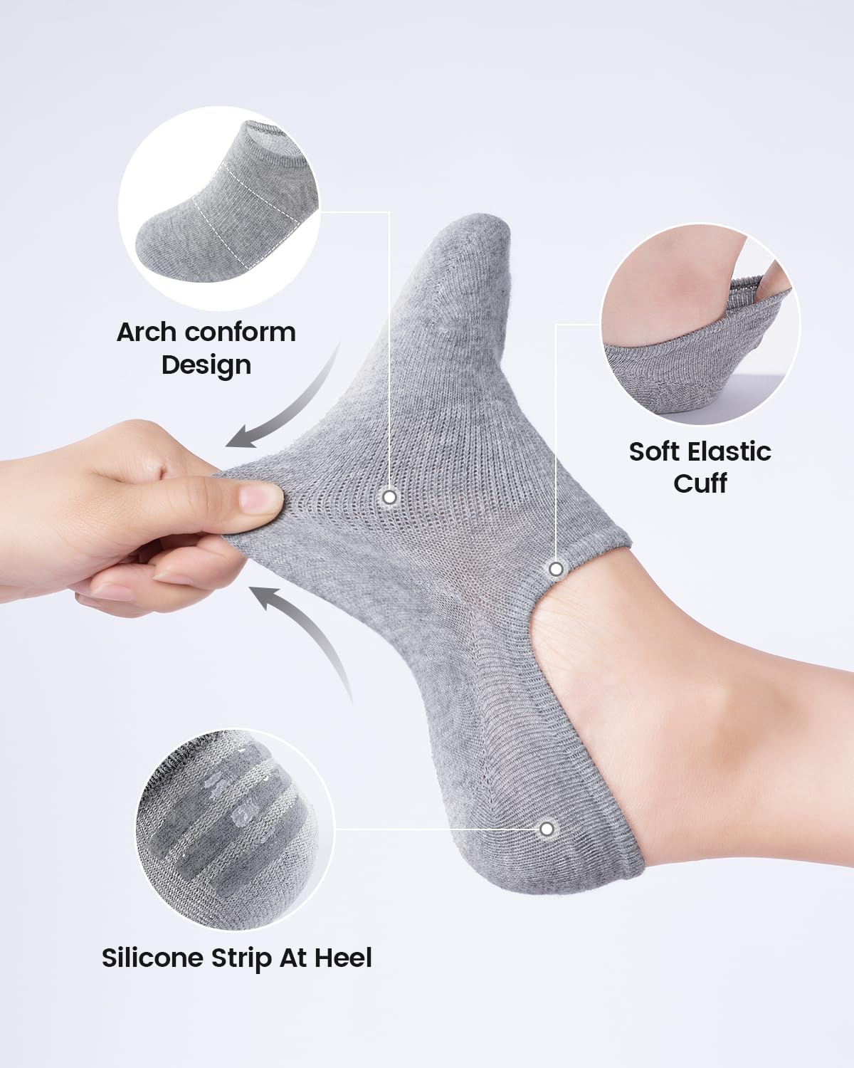 IDEGG No Show Socks Women & Men Low Cut Ankle Short Athletic Running Casual Invisible Liner Socks