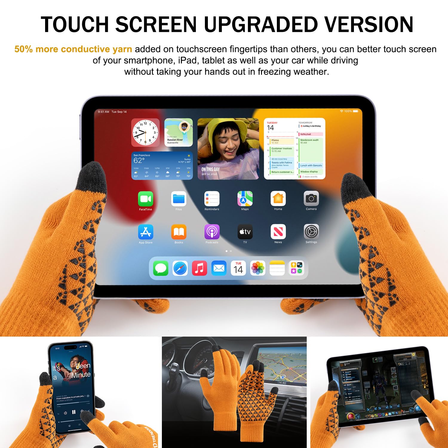 TRENDOUX Winter Gloves for Men Women - Upgraded Touch Screen Cold Weather Thermal Warm Knit Glove for Running Driving Hiking