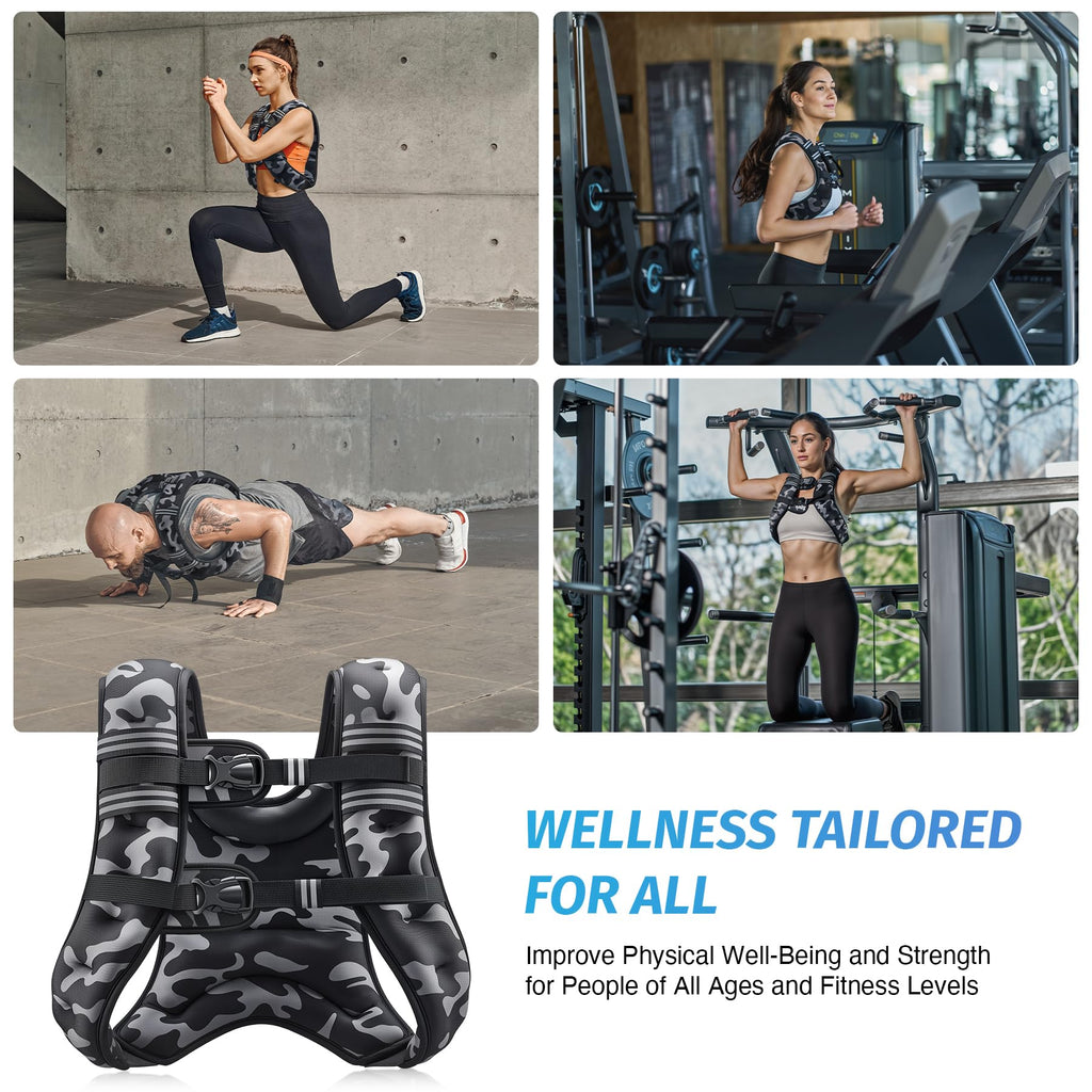 ZELUS Weighted Vest, 6lb/8lb/12lb/16lb/20lb/25lb/30lb Weight Vest with Reflective Stripe for Workout, Strength Training, Running, Fitness, Muscle Building, Weight Loss, Weightlifting