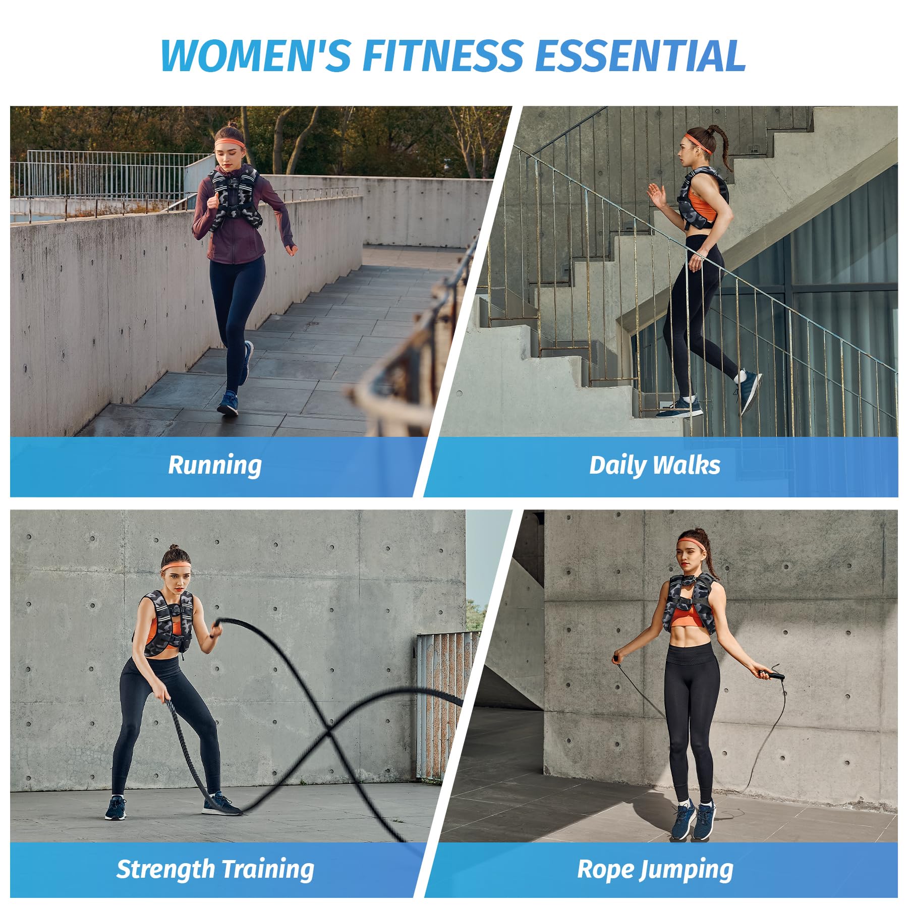 ZELUS Weighted Vest, 6lb/8lb/12lb/16lb/20lb/25lb/30lb Weight Vest with Reflective Stripe for Workout, Strength Training, Running, Fitness, Muscle Building, Weight Loss, Weightlifting