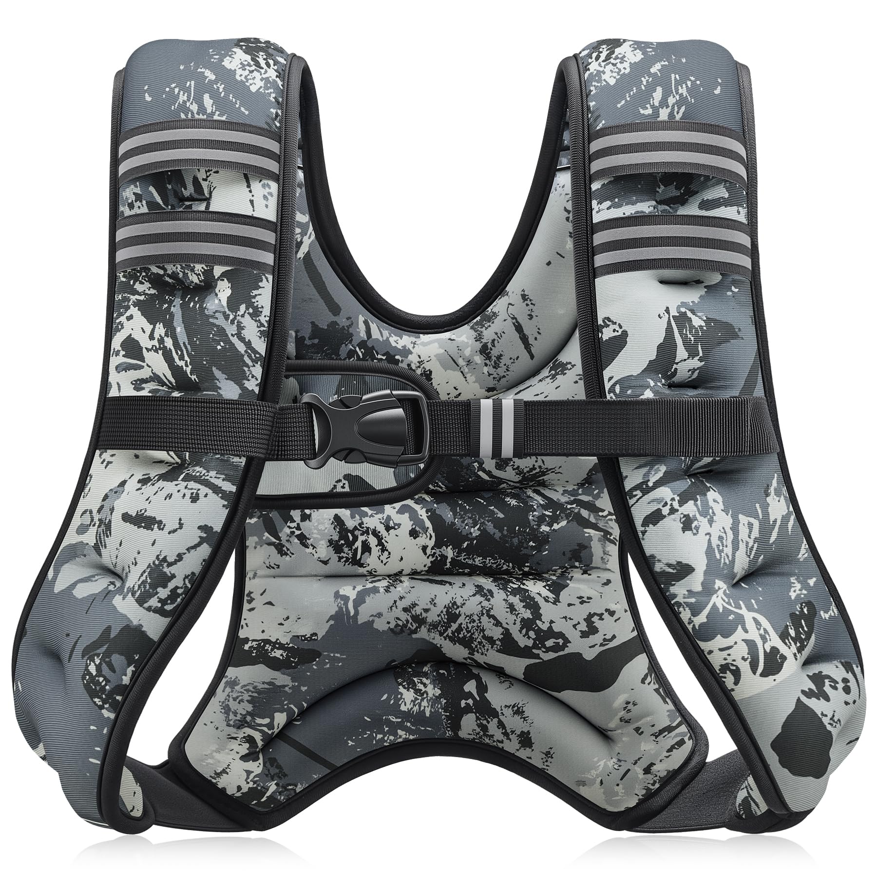 ZELUS Weighted Vest, 6lb/8lb/12lb/16lb/20lb/25lb/30lb Weight Vest with Reflective Stripe for Workout, Strength Training, Running, Fitness, Muscle Building, Weight Loss, Weightlifting