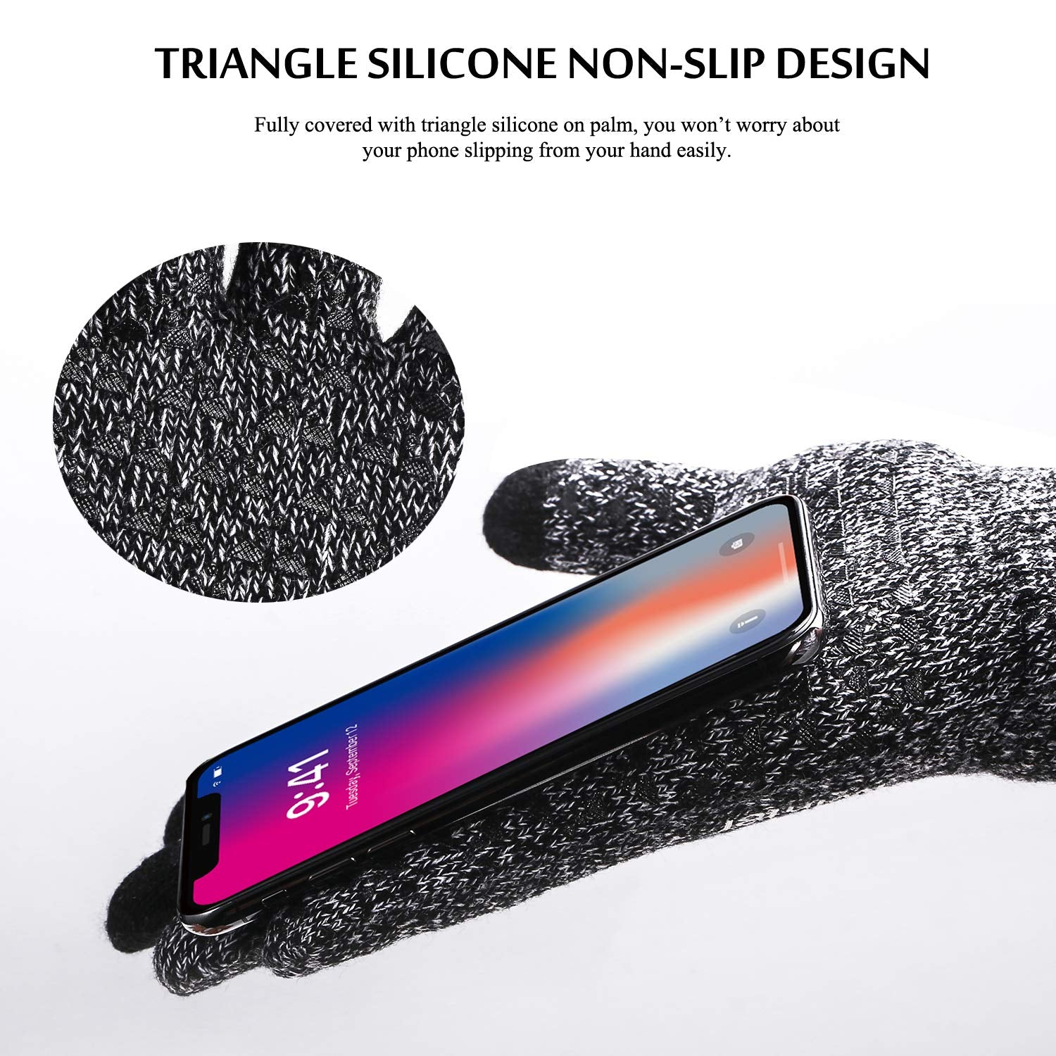 TRENDOUX Winter Gloves for Men Women - Upgraded Touch Screen Cold Weather Thermal Warm Knit Glove for Running Driving Hiking