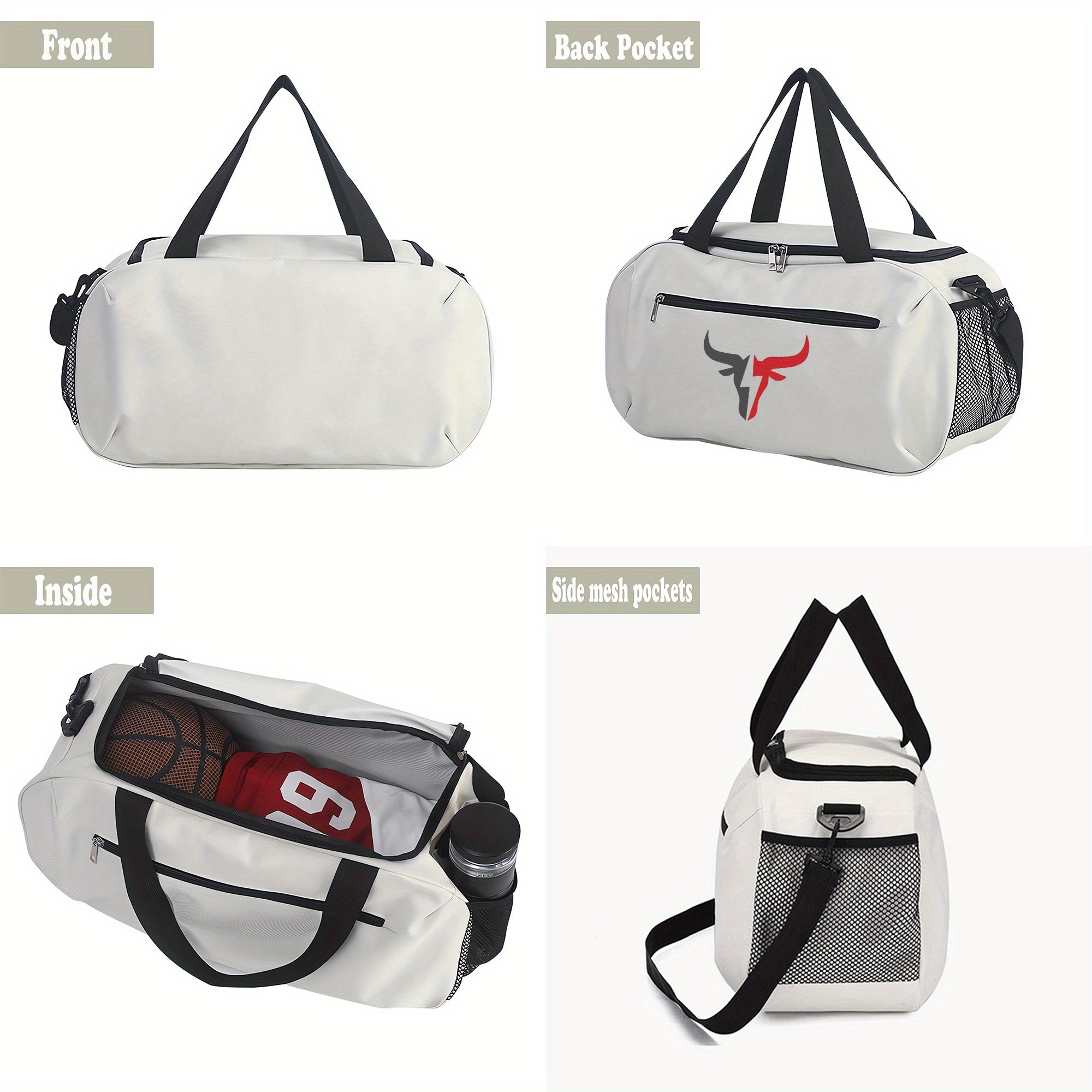 Oxford Duffel Bag Bull Logo Travel Gym